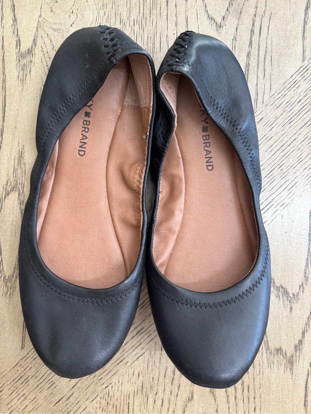 Women's LUCKY BRAND Black Leather LK EMMIE Comfort Classic Ballet Flats 8.5